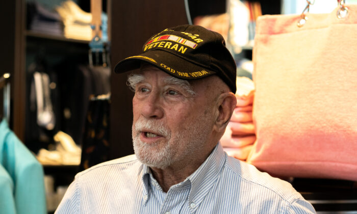 Eliot Rabin, owner of Peter Elliot Blue talks inside his clothing store in Manhattan, New York on May 4, 2020.