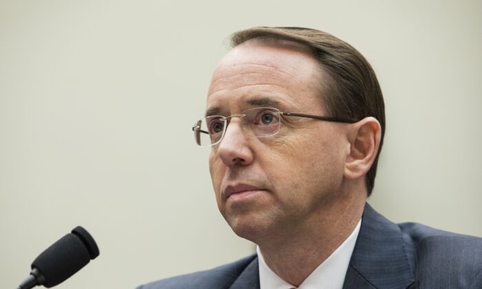 Deputy Attorney General Rod Rosenstein testifies before the House Judiciary Committee ,
