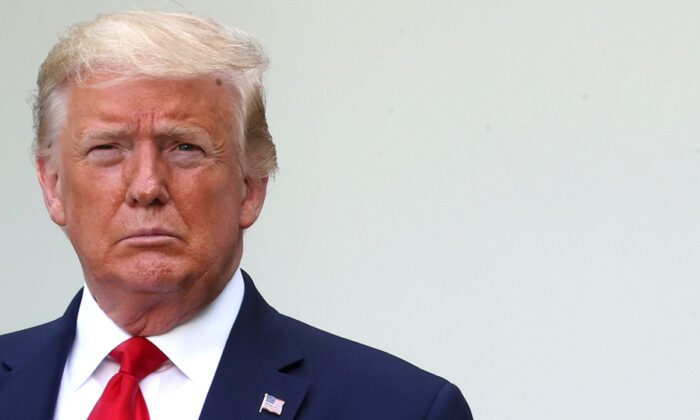 President Donald Trump participates in an event on protecting seniors with diabetes, in the Rose Garden at the White House on May 26, 2020. 