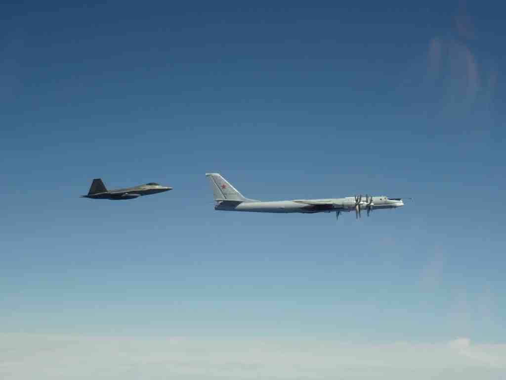 NORAD intercepts Russian bombers in the Alaskan Air Defense Identification Zone on June 10th, 2020. (NORAD/Released)