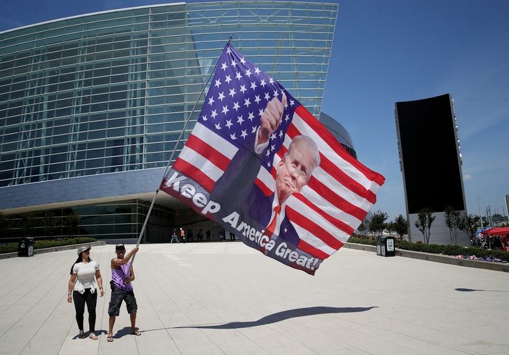 Supporters of President Donald Trump outside Tulsa's BOK Center / Getty Images