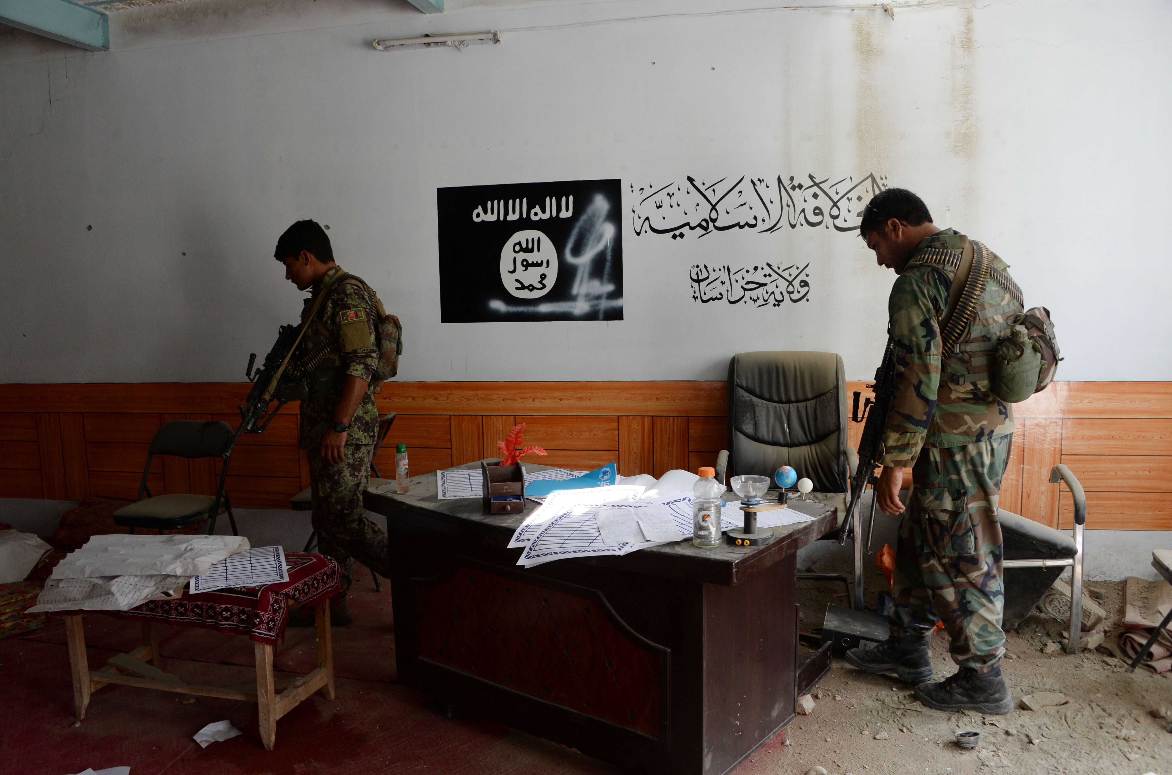 Afghan security forces patrol area controlled by ISIS 