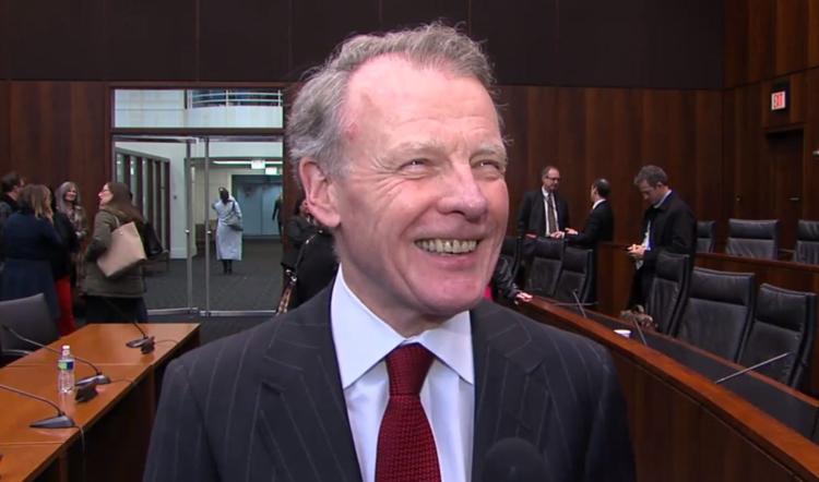 Illinois House Speaker Michael Madigan gives an interview following a committee hearing on October 31, 2017.
