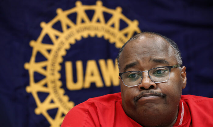 Rory Gamble, acting head of the United Auto Workers union, answers questions in Southfield, Mich. on Nov. 6, 2019.