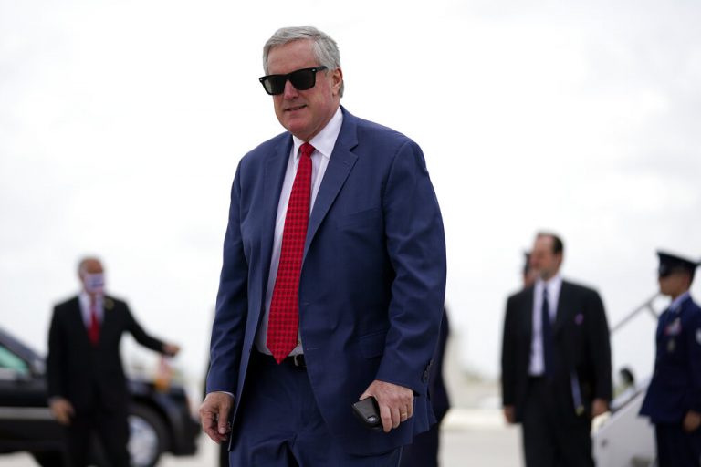 Chief of Staff Mark Meadows arrives at Miami International Airport on Friday, July 10, 2020,