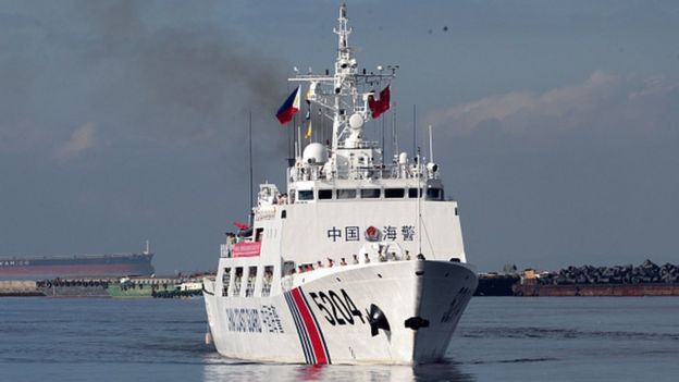 China's coast guard said it intercepted the ship off the coast of the southern province of Guangdong on Sunday morning.