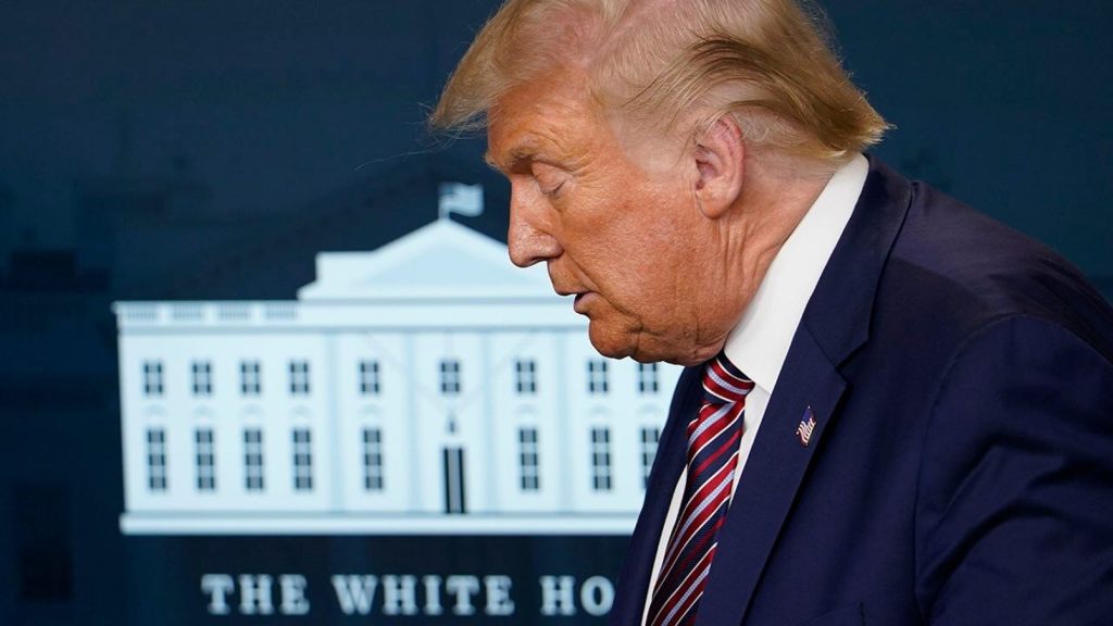 President Trump, seen here at the White House on Wednesday, has been targeted in videos spread by fake Chinese accounts.