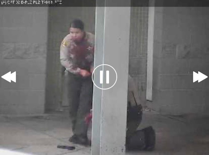 Bill Melugin @BillFOXLA NEW: LASD & the families of the two ambushed deputies have given me permission to show this graphic photo of the moment after they were shot. I’m told female deputy was shot through jaw, still radioed for help & applied tourniquet to male deputy’s wounds. Both stable now. @FOXLA