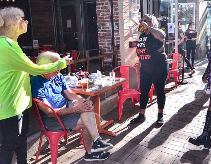 Monique Craft chugs a beer she stole from elderly couple.