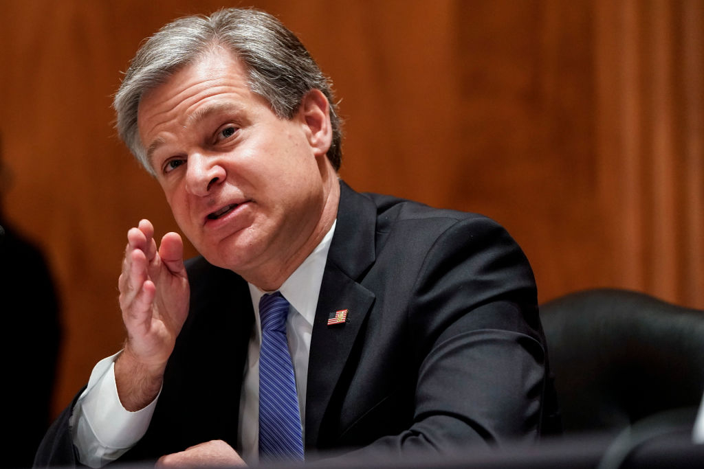 FBI Director Christopher Wray. (Photo by Joshua Roberts/Pool/AFP via Getty Images)