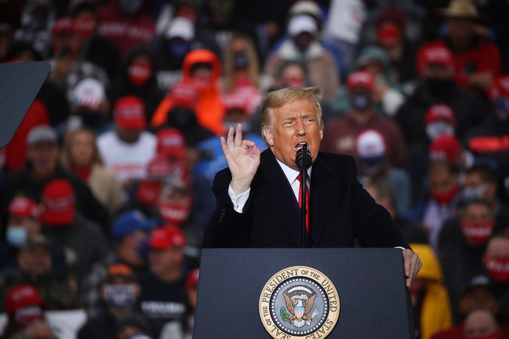 President Donald Trump delivers remarks at a rally on Oct. 26 in Allentown, Pa.