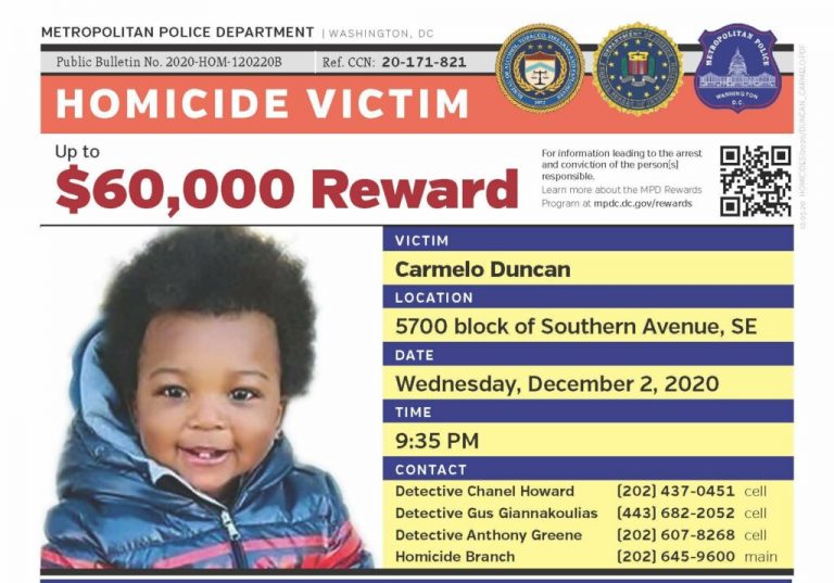 Carmelo Duncan, 15 months, was shot and killed in D.C.