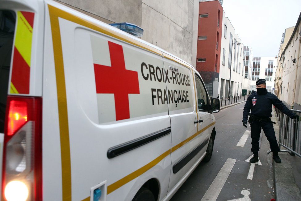Police cordon off the area around the offices of the Charlie Hebdo weekly newspaper in Paris, France, following a terrorist shooting attack on January 7, 2015. File Photo by Maya Vidon-White/UPI |