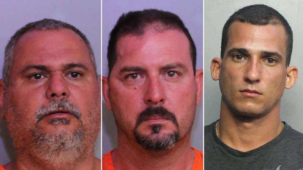 50 yo Lazaro Milian, 45 yo Michel Amalfi, and 27 yo Rodrigo La Rosa, are all in custody and charged with attempted murder of a law enforcement officer.