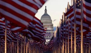 The “Field of flags” on the National Mall in front of the Capitol building ahead of inauguration ceremonies in Washington, D.C., January 20, 2021.