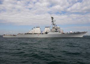 The Arleigh Burke class guided-missile destroyer USS John S. McCain (DDG 56).