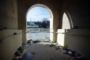 Rubble is seen near a breached entrance a day after protesters broke into the U.S. Capitol, in Washington on Jan. 7, 2021. (Brendan Smialowski/AFP via Getty Images)