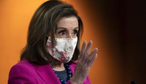 House Speaker Nancy Pelosi of Calif. speaks during her weekly briefing, Thursday, Feb. 25, 2021, on Capitol Hill in Washington. (AP Photo/Jacquelyn Martin)