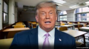 Former President Trump's call for schools to reopen may be behind Democrats' efforts to keep them shut down, a liberal New York Times columnist writes.