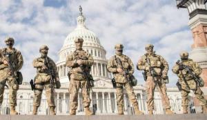 Virginia National Guard Airmen near the U.S. Capitol, Jan. 13, 2021, in Washington, D.C.