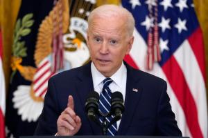 President Joe Biden speaks during a news conference in the East Room of the White House on Thursday, March 25, 2021, in Washington.

Evan Vucci / AP