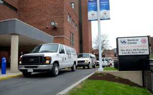 Vans line up at the VA Hospital. (David Lassman | dlassman@syracuse.com/TNS)