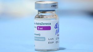 A vial of the AstraZeneca COVID-19 vaccine in Tirana, on March 13, 2021. (Gent Shkullaku/AFP via Getty Images)