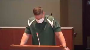 Loudoun County School Board meeting video screenshot.