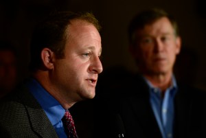  Gov. John Hickenlooper, right, and U.S. Rep. Jared Polis, D-Boulder, (Photo by Kathryn Scott Osler/The Denver Post)