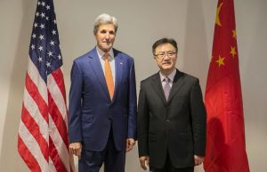 John Kerry and Chinese deputy environment minister Zhai Qing in 2016 (Cyril Ndegeya/AFP via Getty Images)