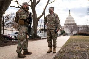 Maryland National Guard Adjutant General Timothy Gowen speaks with members of the Maryland National Guard.