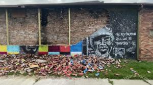 George Floyd mural destroyed by lightning strike,