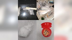 In addition to the Xanax pills, mail and ballots, police found a loaded firearm, methamphetamine, a scale and multiple California driver’s licenses and credit cards in other people’s names. (Torrance Police Department)