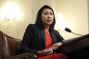 Reps. Stephanie Murphy (pictured) and Henry Cuellar laid out “overarching principles” that the reconciliation bill and its drafting process must meet in order for them to support the legislation. | Chip Somodevilla/Pool via AP