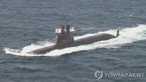 This file photo provided by Yonhap News TV shows the 3,000-ton-class Dosan Ahn Chang-ho submarine to be equipped with ballistic missiles. (PHOTO NOT FOR SALE) (Yonhap)