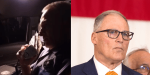 Image via Twitter @jasonrantz screenshot (left), Karen Ducey/Getty Images (right)