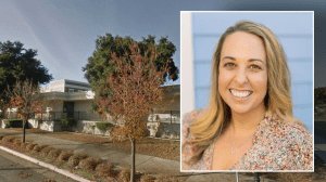 California elementary school teacher Kristin Usilton is under fire after she posted a video saying conservative high school students can ‘jump of a bridge.’ (Credit Google images/ Paso Robles Unified School District)