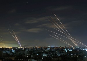 Israel's Iron Dome missile defense system intercepts rockets fired by Hamas in May 2021 / Getty Images