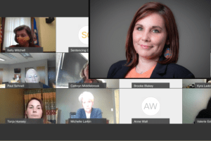 top right: Honsey's headshot for her Soros Justice Fellowship (Open Society Foundations)