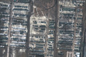 Kremlin spokesman Dmitry Peskov repeated to reporters on Friday that the buildup of troops was needed to defend Russia against the US and its allies.Maxar Technologies/Handout via REUTERS