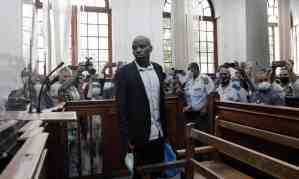 Zandile Christmas Mafe in court in Cape Town on 11 January. Photograph: Gianluigi Guercia/AFP/Getty Images
