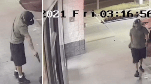 Surveillance cameras captured images of the unidentified gunman on Dec. 2, 2021.