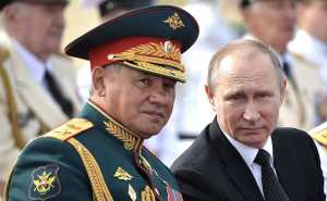 Sergei Shoigu and Vladimir Putin (Russian Presidential Press and Information Office/Released)