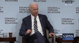 Biden speaks at the Council of Foreign Relations, January 2018 (Screenshot via YouTube)