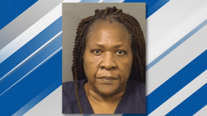 Joan Burke, 61, faces charges of first-degree murder after her husband, 62-year-old Melvin Weller, was discovered in a pool of blood on this kitchen floor in Anna Lane. (PBSO) 