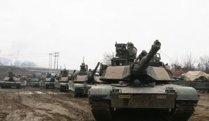 U.S. M1A2 SEP Abrams battle tanks prepare to cross the Hantan river during a river crossing operation, part of an annual joint military exercise between South Korea and the United States. (AP Photo/Ahn Young-joon, File)