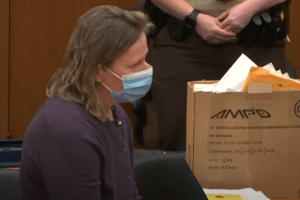 Kim Potter stands in court Friday as Judge Regina Chu announces her sentence. (Alpha News)