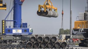 SASSNITZ, GERMANY - Once installed, off-shore pipeline Nord Stream 2 will take gas directly to Germany from Russia via the Baltic Sea. (Photo by Axel Schmidt/Getty Images)