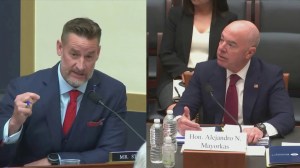Homeland Security Secretary Alejandro Mayorkas faced questions from Rep. Greg Steube, F-Fla., during a hearing April 28, 2022. (Fox News)