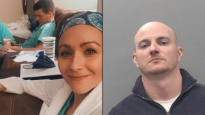 Left: Photo from victim Ellie Radin's Facebook page shows Radin and her husband, Philip Rabadi. Right: Booking photo for Philip Klein (Albany County Sheriff's Office) (Facebook; Albany County Sheriff's Office)
